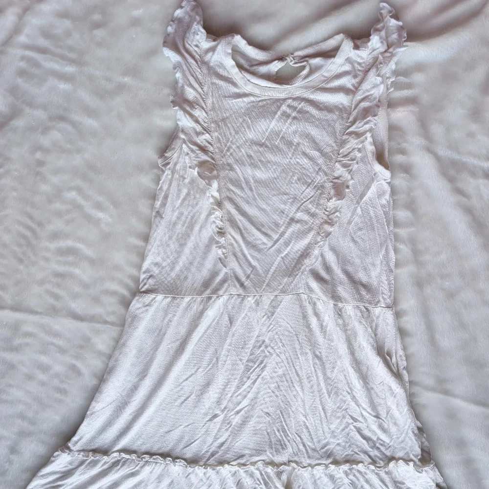 Angel Glow – White Ruffle Kids’ Dress 5T